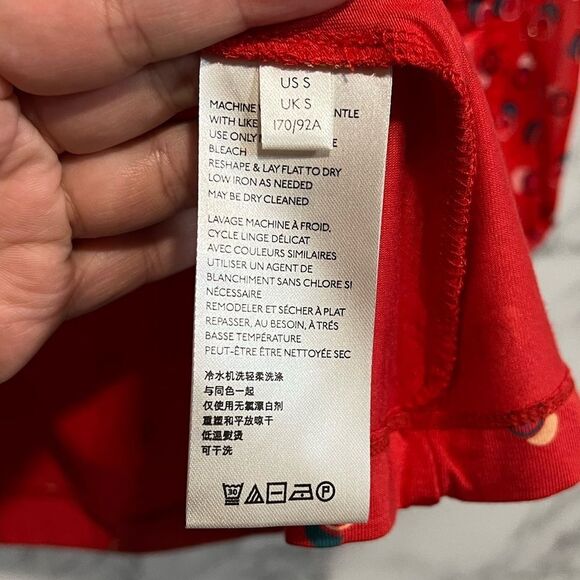 Maeve Jacquin Peasant Blouse Sparkle Ruffle Top Tangerine Size S - Picture 8 of 12